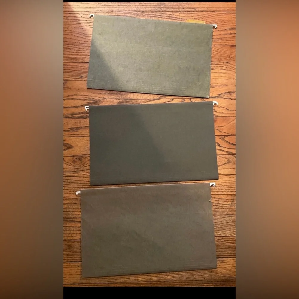 Vintage Hanging File Folders Green Dark Green